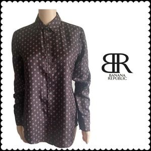Banana Republic 100% Silk Button Down Blouse EUC!